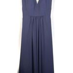 Mori Lee Madeline Gardner 21597 Blue Chiffon Open Back Plunge Neckline Dress 8 Photo 0