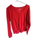 SO Red Ribbed Knit V Photo 0