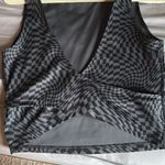 Adidas  Size Medium Black Gray Tank Top Geometric Cross Low Back Athletic Workout Photo 5
