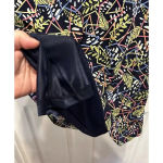 THML  Multicolor Flutter Sleeve V Neck Abstract Print Peplum Hem Size‎ Large Photo 5