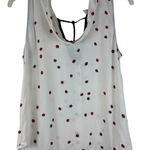 ZARA  Basic Small White‎ Sleeveless Ladybug Tank Too Draped Blouse Tie Back Photo 0