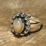 Sterling Silver Natural Ethiopian Opal Flower 925  Ring Photo 2