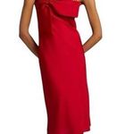 Hutch Anthropologie Dress Women XS Red Satin Bow Front Slip Midi NWT Party Photo 0
