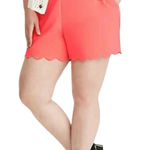 Torrid NWT Plus 14 neon Coral salmon orange Scalloped Edge Shorts pockets Photo 0