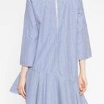 ZARA Trafaluc Asymmetric Striped Dress Blue White Women’s Size XS Photo 1