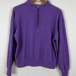 Peter Millar 1/4 Zip Sweatshirt Pullover Women Medium Mock Neck 100% Cotton Crop Photo 0