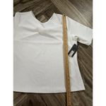 Worthington Women Top 1X White Crop Cutout Twist Fitted Short Sleeve Photo 7