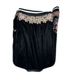 Elevenses Anthropologie Black Velvet Embroidered Bomber Jacket Full Zip Medium Photo 6