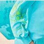 Lilly Pulitzer Alla Terry Sweatshirt Top Eyelet Embroidered Oversized Medium Photo 3