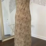 Early 2000s Euro Slinky Leopard Cheetah Animal Print Mesh Midi Maxi Slip Dress M Brown Size M Photo 1