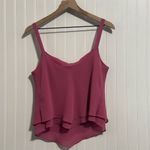 Vintage Ursula of Switzerland Pink Layered Tank Top 12 Coquette Handkerchief Hem Size L Photo 1
