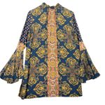 Free People  Magic Mystery Tunic Dress Womens S Boho Mixed Print Bell Sleeve Photo 8