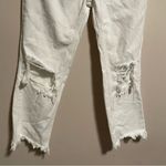 Free People  Maggie Mid Rise Straight Optic White Distressed Jeans- Size 24 Photo 7