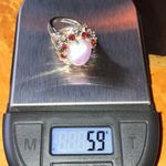 Rare Tiffany Stone Red Garnet Sterling Silver Cocktail Ring Size 7 White Photo 6