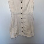 Abercrombie & Fitch Women's Abercrombie Collared Denim Shift Mini Dress Button Up Small Cream Photo 4