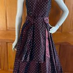 Vintage 50s/60s Full Circle Cocktail Party Dress XS/S Brown Photo 0