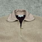 Varley  Daphne Cropped Sherpa Fleece Womens Small 1/4 Zip Pullover Peach Brown Photo 2