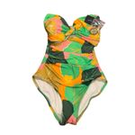 Kate Spade  Cucumber Floral Tie Bandeau One-piece Swimsuit NWT S Photo 2