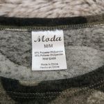 Moda  Green Camouflage Balloon Sleeve Top Size Medium Photo 4