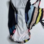 PINK - Victoria's Secret Victorias Secret Pink Swim Suit Womens XS One Piece Multicolored Stripe Lace Up‎ Photo 3