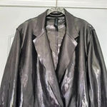 Norma Kamali Oversized DB Jacket Gunmetal Sz M Photo 7