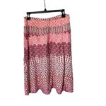 prAna Patchwork Boho Skirt Size 2 Modal Knee Length Pink Maroon Patterned Photo 1