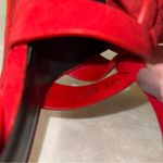 Saint Laurent YSL Tribute Platform Sandal in Red Suede Size EU 37.5 Photo 12