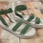 Shoe Republic LA  Size 9 Wedge Espadrilles Olive Green Boho Platform Vacation Photo 4