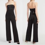 EXPRESS NWT Satin Pieced Strapless Jumpsuit BLACK XS Photo 1