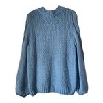 H&M S4 Baby Blue Crochet Knitted Oversized Slouchy Sweater Photo 2