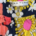 Trina Turk Womens  multicolored floral 3/4 sleeved blouse 100% cotton Photo 5