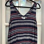 Old Navy  Women’s Linen Blend Multi Color Striped Dress Side Pockets Size Medium Photo 2