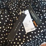 T Tahari  Midi Pencil Skirt Size S Black White Polka Dot Slit Leg Tummy Control Photo 6