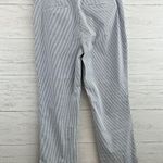 Hilary Radley Blue and White Seersucker Straight Leg Pants Size L Photo 1