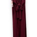 Birdy Grey  Doris Chiffon Ruffle Sleeveless Bridesmaid Dress in Cabernet Sz S NEW Photo 5