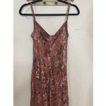 Bonnie Strauss Vintage Floral Velvet Burnout Maci Slip Dress S/M Pink Photo 2