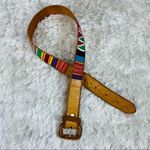 Vintage Leather Bright Woven Camel Belt Sz 30 Tan Photo 1