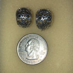 Sterling Silver Thailand SU 925 Vintage Cutout Classic Boho Hoop Earrings Photo 9