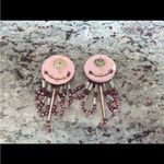 Vintage lavender and purple handmade earrings with flowers and dangling beads Photo 10