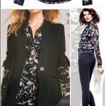 CAbi  Starry Night Print Ruffle Button Up Blouse Top Womens Size M Chiffon Career Photo 1