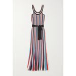 Rebecca Vallance Metallic Stripe Knit Maxi Dress Belted NWT Size M Pink Photo 11