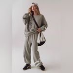 NWT Free People Movement All Star Buti Logo Pullover In Heather Grey/White Combo Gray Size M Photo 3