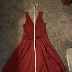 Boohoo  Maroon sleeveless mini dress with skater skirt and deep v neck Photo 8