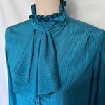 Jonathan Martin Vtg 80s  Ruffle Neck Womens Top Sz 11/12 Coquette Secretary Retro Photo 11
