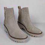 DOLCE VITA Beige Huey H2O Suede Leather Ankle Booties Lug Sole Women's 7.5 Photo 1