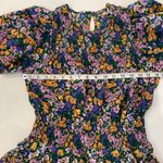 Anthropologie Pleione x Floral Smocked Peplum Blouse EUC Sz Sm Puff Sleeve Photo 8