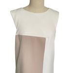 Milly Asymmetrical Color block Shift Dress Neutral Cream Tan Photo 5