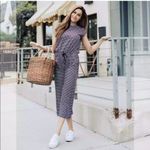 ALBION FIT Albion Gingham Check Crop Jumpsuit Black White Sz‎ S Photo 1