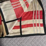 Plaid Scarf – Red Tan Black Photo 2