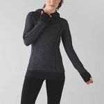 Lululemon  Think Fast Hoodie Heathered Herringbone Heathered Black Size 2 Photo 0